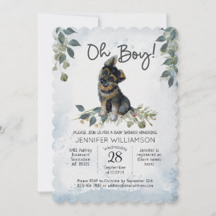 Oh boy! Baby shower van de Duitse herdershond Kaart