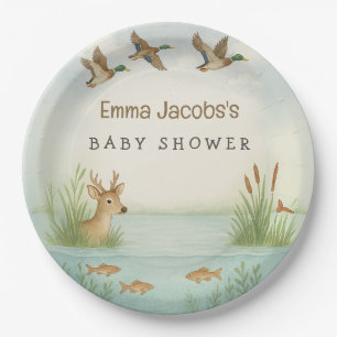 Oh boy! Baby shower van Woodland Papieren Bordje