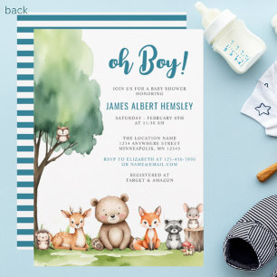 Oh boy! Baby shower voor bosdieren Kaart