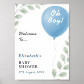 Oh Boy Baby Shower | Welcome Sign Poster (Voorkant)