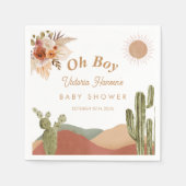 Oh Boy Baby shower Zuidwestelijke Cactus Desert Servet (Voorkant)