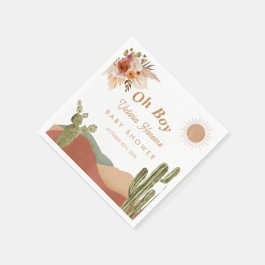 Oh Boy Baby shower Zuidwestelijke Cactus Desert Servet (Hoek)