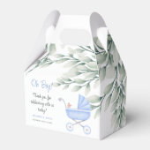 Oh Boy Baby Stroller en Mobiele Shower Bedankdoosjes (Voorkant Zijde)