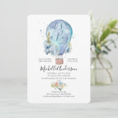 Oh Boy Ballon Baby Shower Uitnodiging (Staand voorkant)