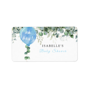 Oh Boy ballon groen eucalyptus Retouradres Etiket