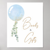 Oh Boy Balloon Baby shower Boeken en geschenken Poster (Voorkant)
