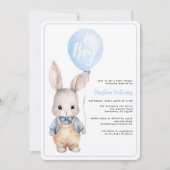 Oh Boy Balloon Baby shower Invitation Kaart (Voorkant)