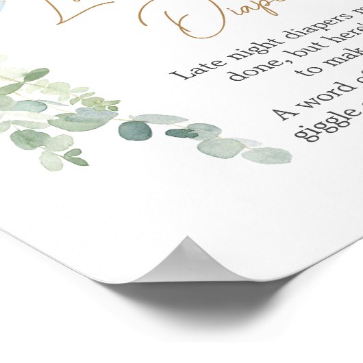 Oh Boy Balloon Baby shower Late Night Luiers Poster (Hoek)