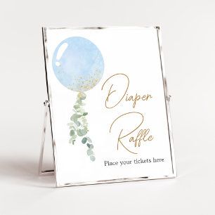 Oh Boy Balloon Baby shower Luier Raffle Poster