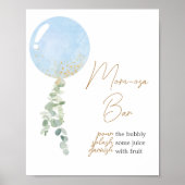 Oh Boy Balloon Baby shower Moeder Osa Bar Poster (Voorkant)