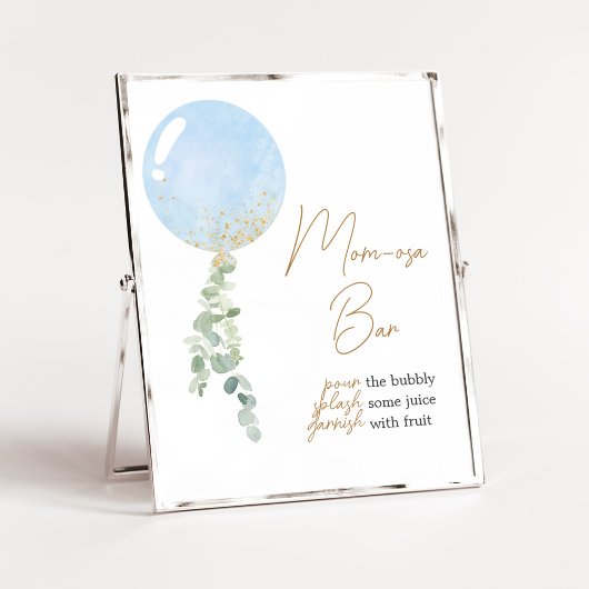 Oh Boy Balloon Baby shower Moeder Osa Bar Poster
