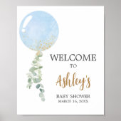 Oh Boy Balloon Baby shower Welkom Poster (Voorkant)