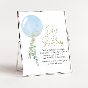 Oh Boy Balloon Baby shower zeg geen Baby Poster