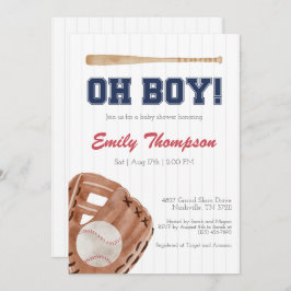 Oh Boy Baseball Baby shower Invitation Kaart