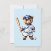 Oh Boy Baseball Baby shower Schattige Beer Bedankkaart (Achterkant)