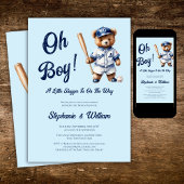 Oh Boy Baseball Baby shower Schattige Beer Kaart