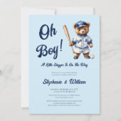 Oh Boy Baseball Baby shower Schattige Beer Kaart (Voorkant)
