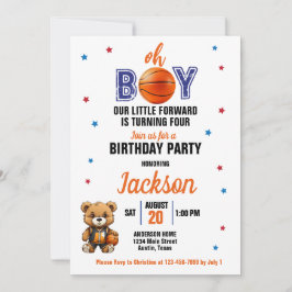 Oh Boy Basketbal Thema Elke Leeftijd Verjaardag Kaart