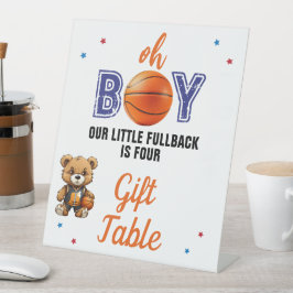 Oh Boy Basketbal Thema Sokkel Bord Reclamebord Met Voetstuk