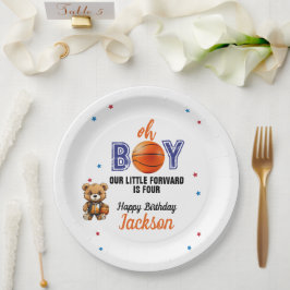 Oh Boy Basketbal Thema Verjaardag Papieren Bordje