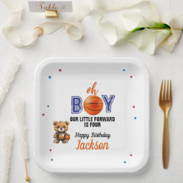 Oh Boy Basketbal Thema Verjaardag Papieren Bordje