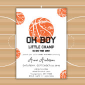 Oh Boy Basketball Game Sport Baby shower Party Kaart