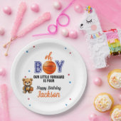 Oh Boy Basketball Theme Birthday Papieren Bordje (Feest)