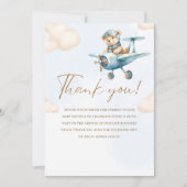 Oh Boy,  Bear Baby shower boy Bedankkaart (Voorkant)