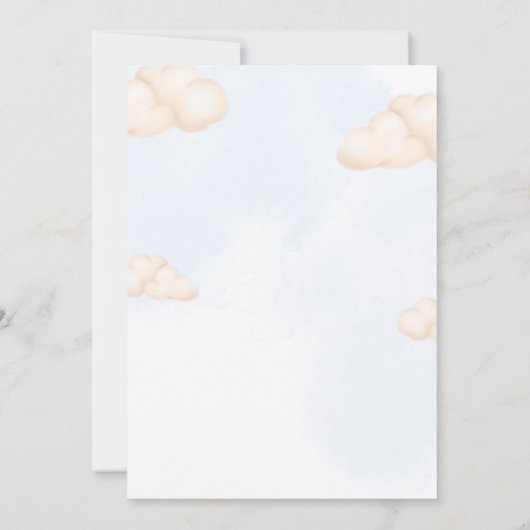 Oh Boy,  Bear Baby shower boy Bedankkaart (Achterkant)