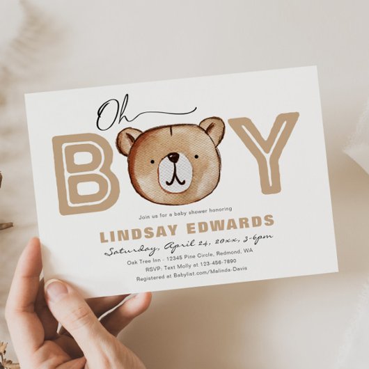 Oh Boy Beer Baby shower Invitation Kaart