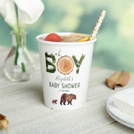 Oh Boy Beer Baby shower Papieren Bekers (Insitu)