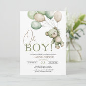 Oh Boy Beer Balloon Baby shower Kaart (Staand voorkant)