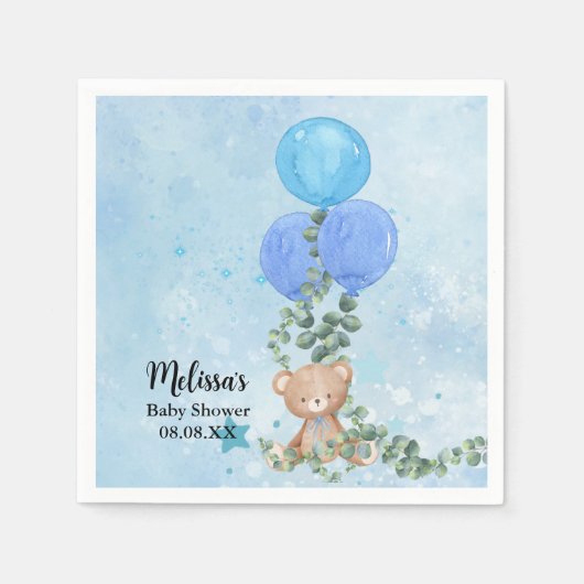 Oh Boy Beer Blauw Ballon Eucalyptus Garland Custom Servet (Voorkant)