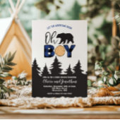 Oh Boy Beer blauw Buffalo Plaid Baby shower Kaart
