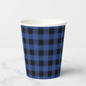 Oh Boy Beer blauw Buffalo Plaid Baby shower Papieren Bekers (Achterkant)