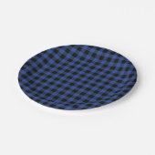 Oh Boy Beer blauw Buffalo Plaid Baby shower Papieren Bordje (Gekanteld)