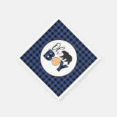 Oh Boy Beer blauw Buffalo Plaid Baby shower Servet (Hoek)