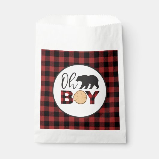 Oh Boy Beer Buffalo Plaid Baby shower Bedankzakje (Voorkant)