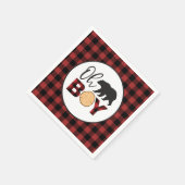 Oh Boy Beer Buffalo Plaid Baby shower Servet (Hoek)