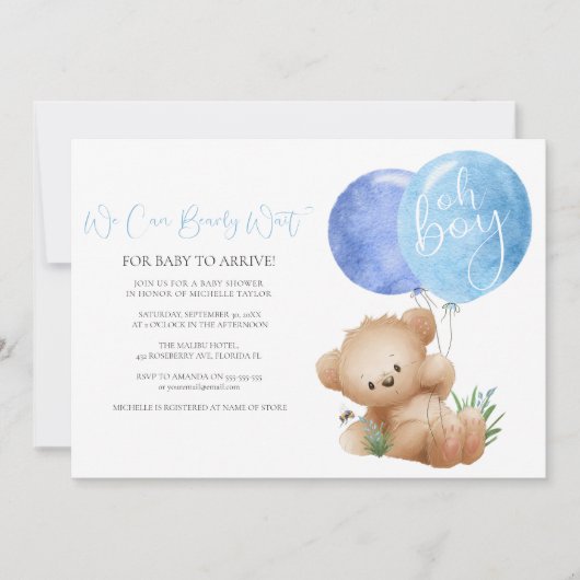 Oh Boy Beer & de Uitnodiging van het Baby shower v (Voorkant)