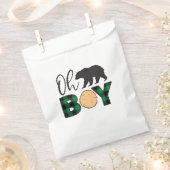 Oh Boy Beer Green Buffalo Plaid Baby shower Bedankzakje (Geknipt)