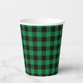Oh Boy Beer groen Buffalo Plaid Baby shower Papieren Bekers (Achterkant)