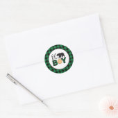 Oh Boy Beer groen Buffalo Plaid Baby shower Ronde Sticker (Envelop)
