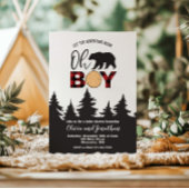 Oh Boy Beer Red Buffalo Plaid Baby shower Kaart