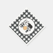 Oh Boy Beer zwart Buffalo Plaid Baby shower Servet (Hoek)