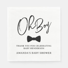 Oh Boy Black Bow Stropdas Baby shower Servet
