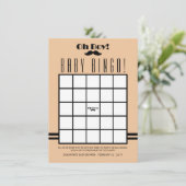 Oh Boy Black Mustache Baby shower Bingo Kaart (Staand voorkant)