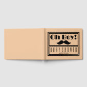 Oh Boy Black Mustache Baby shower Gastenboek (Volledig)