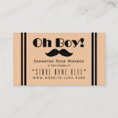 Oh Boy Black Mustache Baby shower Gift Registry Informatiekaartje (Voorkant)