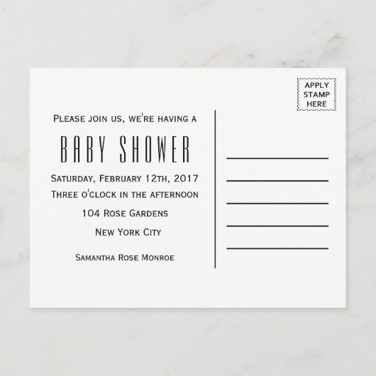 Oh Boy Black Mustache Baby shower Invitation Uitnodiging Briefkaart (Achterkant)